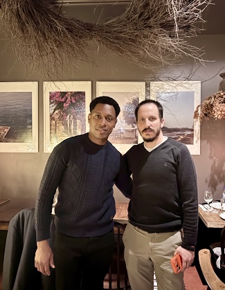 Israel and Asaf at dinner